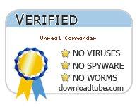 Unreal Commander antivirus scan report at downloadtube.com